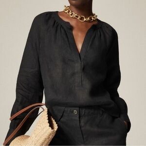 J. Crew Black Blouse with V-Neck